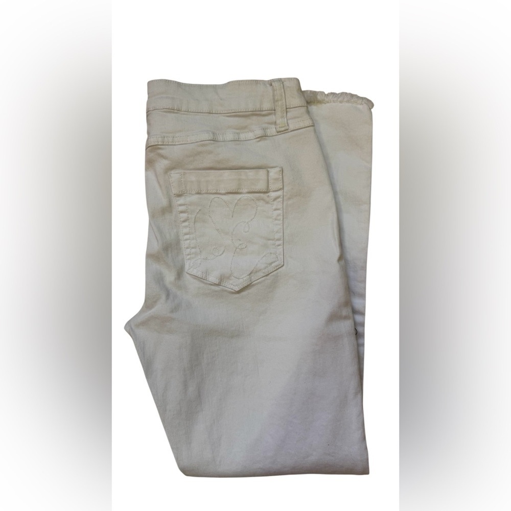 Libby Edelman White/Blk Sequin Skinny Jean side 8 - Picture 5 of 5